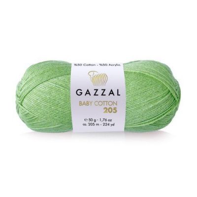 Пряжа Gazzal Baby Cotton 205 (508); Состав: 50% Хлопок, 50% Акрил; 50 гр/205 м